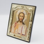 Икона "Господь Вседержитель", пластмассовый киот 15x18 см, на подставке — изображение 2