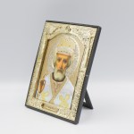 Икона на свети Николай Чудотворец, пластмасов киот 10х12 см, с поставка - Image 2